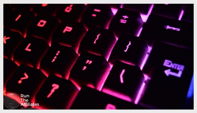 purple led illuminated keyboard 
