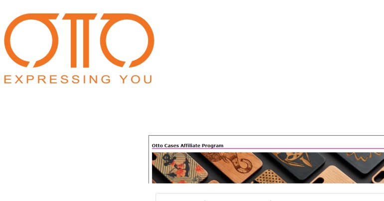 screenshot of the otto affiliate program website