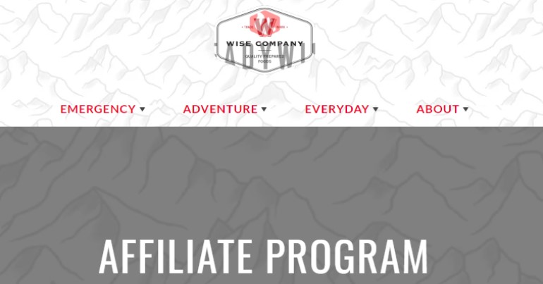 screenshot of the readywise affiliate program webpage