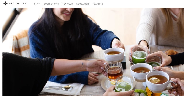 screenshot of the Art of tea affiliate page