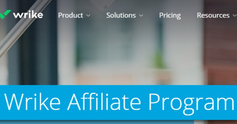 screenshot of the wrike affiliate program webpage