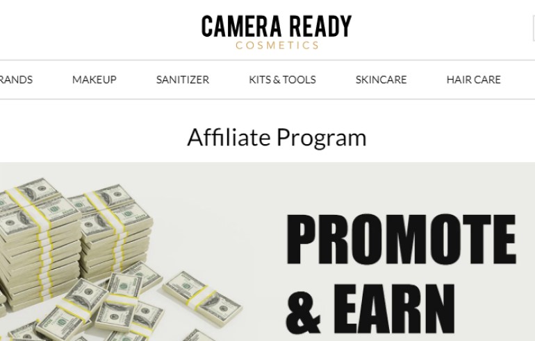 dy screenshot of the affiliate page